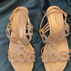 Bandolino Women's Glittering Gold Circle Sandals